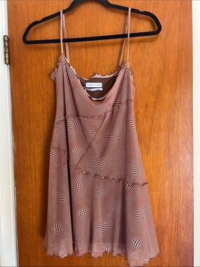 Urban Outfitters Rust Brown Printed Slip Mini Dress - Never Worn